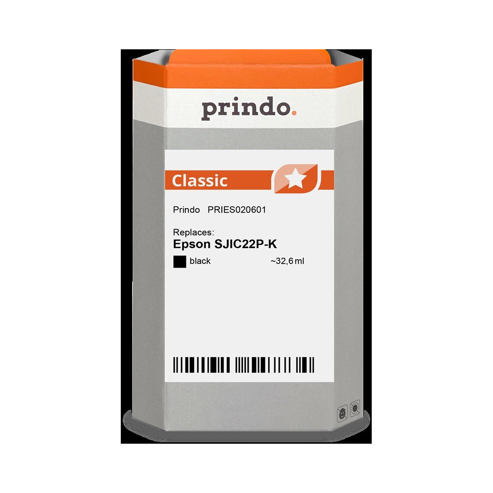 compatibile con Epson SJIC22P-K nero  Prindo Classic nero Cartuccia d'inchiostro