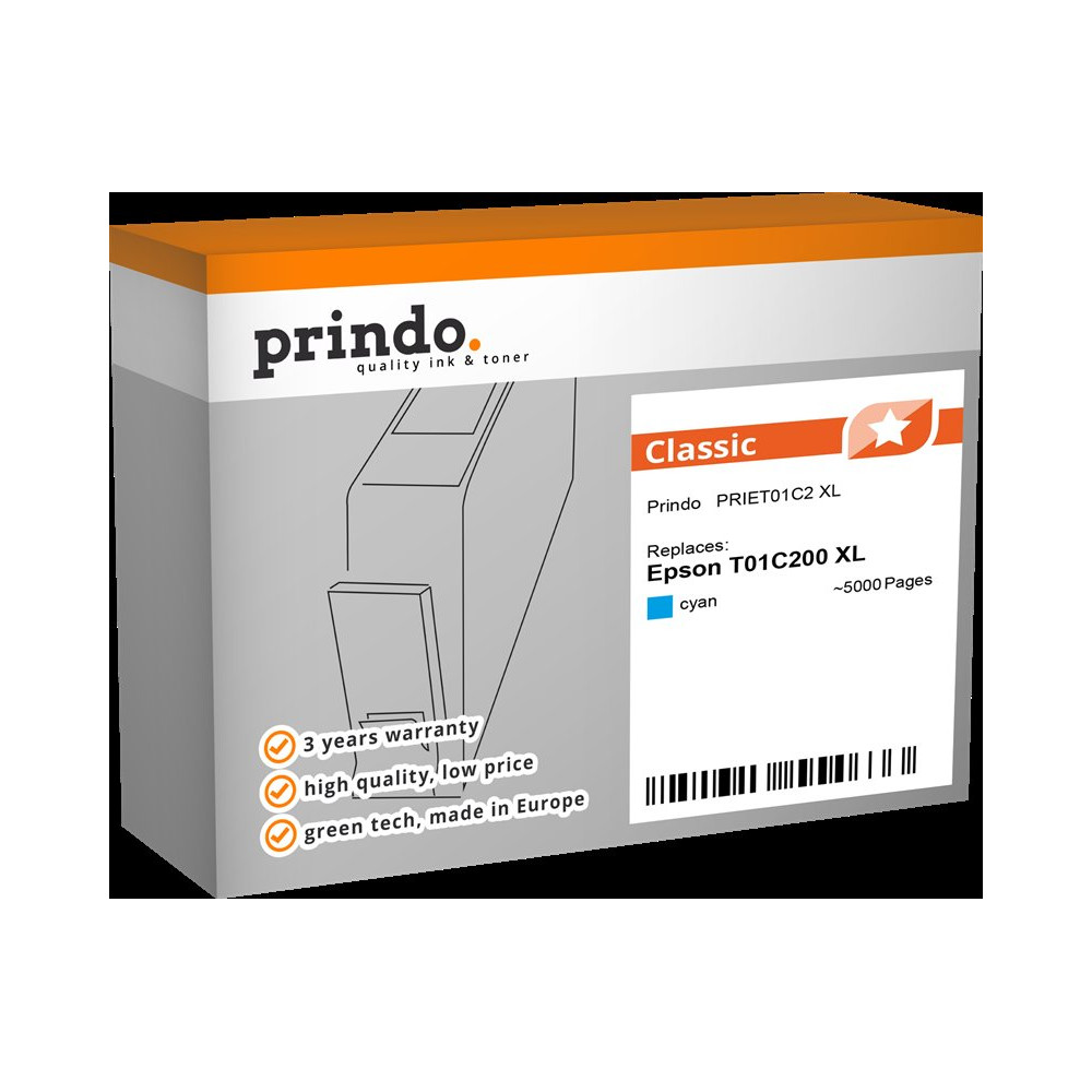 compatibile con Epson T01C200 XL ciano  Prindo Classic XL ciano Cartuccia d'inchiostro