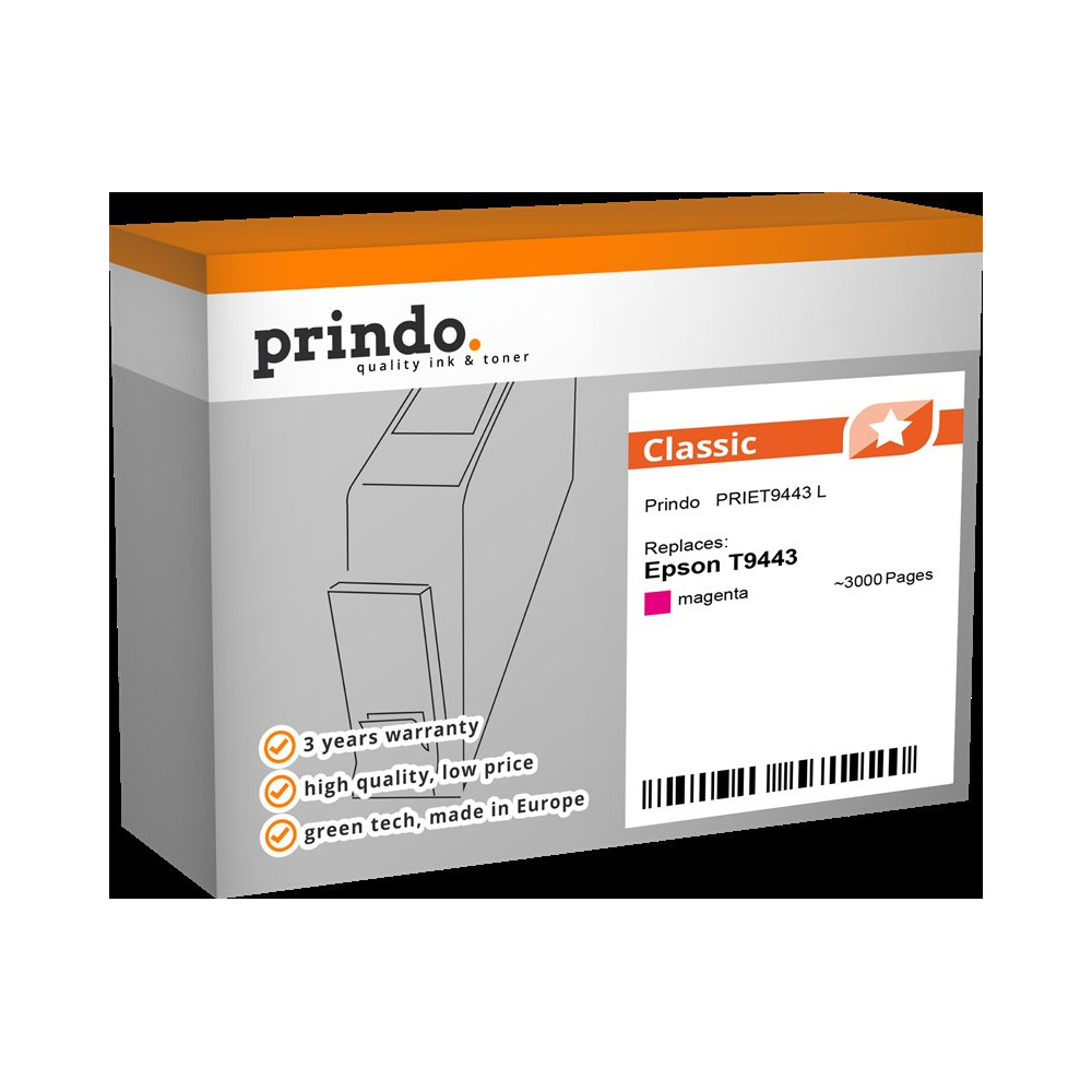 compatibile con Epson T9443 magenta  Prindo Classic L magenta Cartuccia d'inchiostro