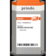 compatibile con Brother M-K231BZ  Prindo Nastro Nero su bianco