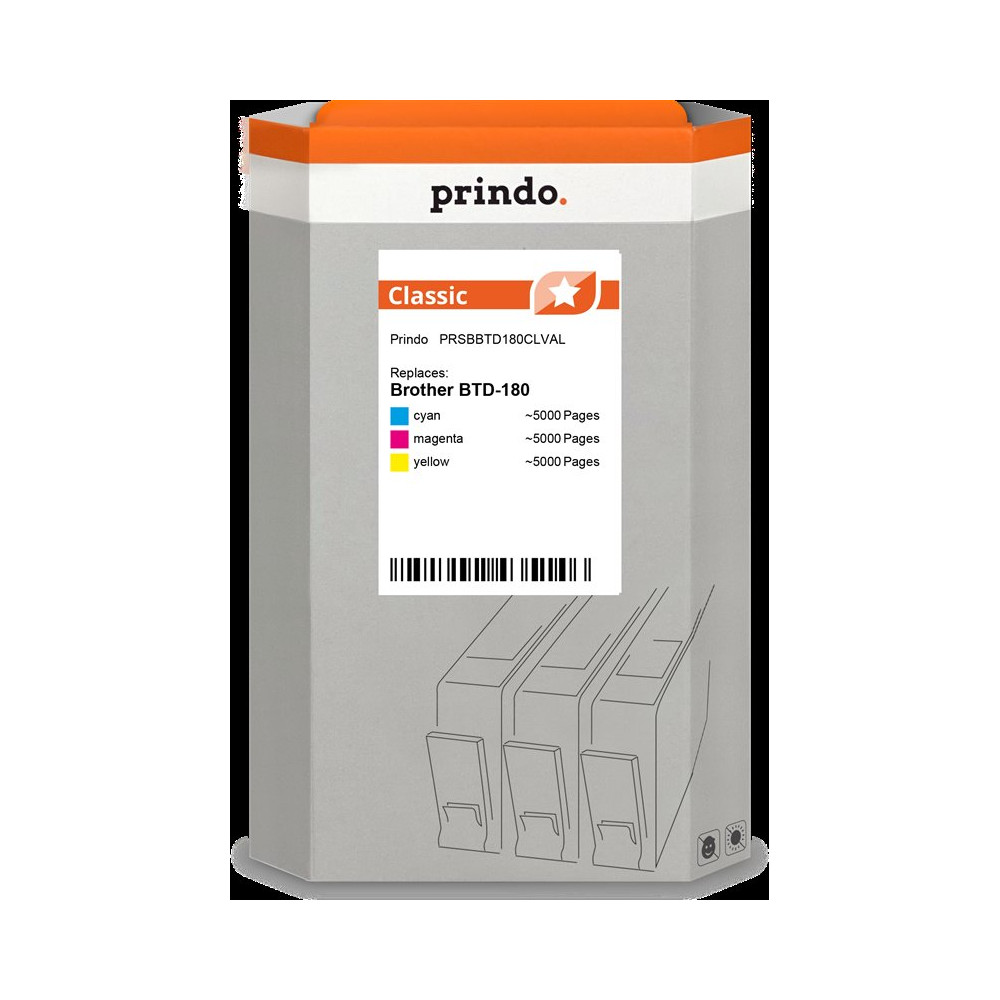 compatibile con Brother BTD-180  Prindo Classic Multipack ciano / magenta / giallo