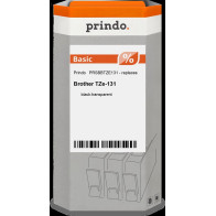 compatibile con Brother TZe-131  Prindo Basic Nastro Nero su trasparente