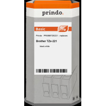 compatibile con Brother TZe-221  Prindo Basic Nastro Nero su bianco