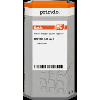compatibile con Brother TZe-231  Prindo Basic Nastro Nero su bianco