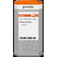 compatibile con Brother TZe-S231  Prindo Basic Nastro Nero su bianco