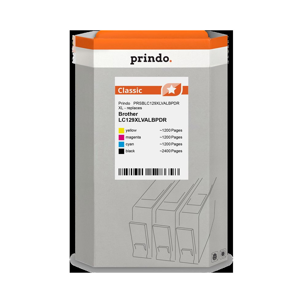 compatibile con Brother LC-129XL+LC-125XL  Prindo Classic XL Multipack nero / ciano / magenta / giallo