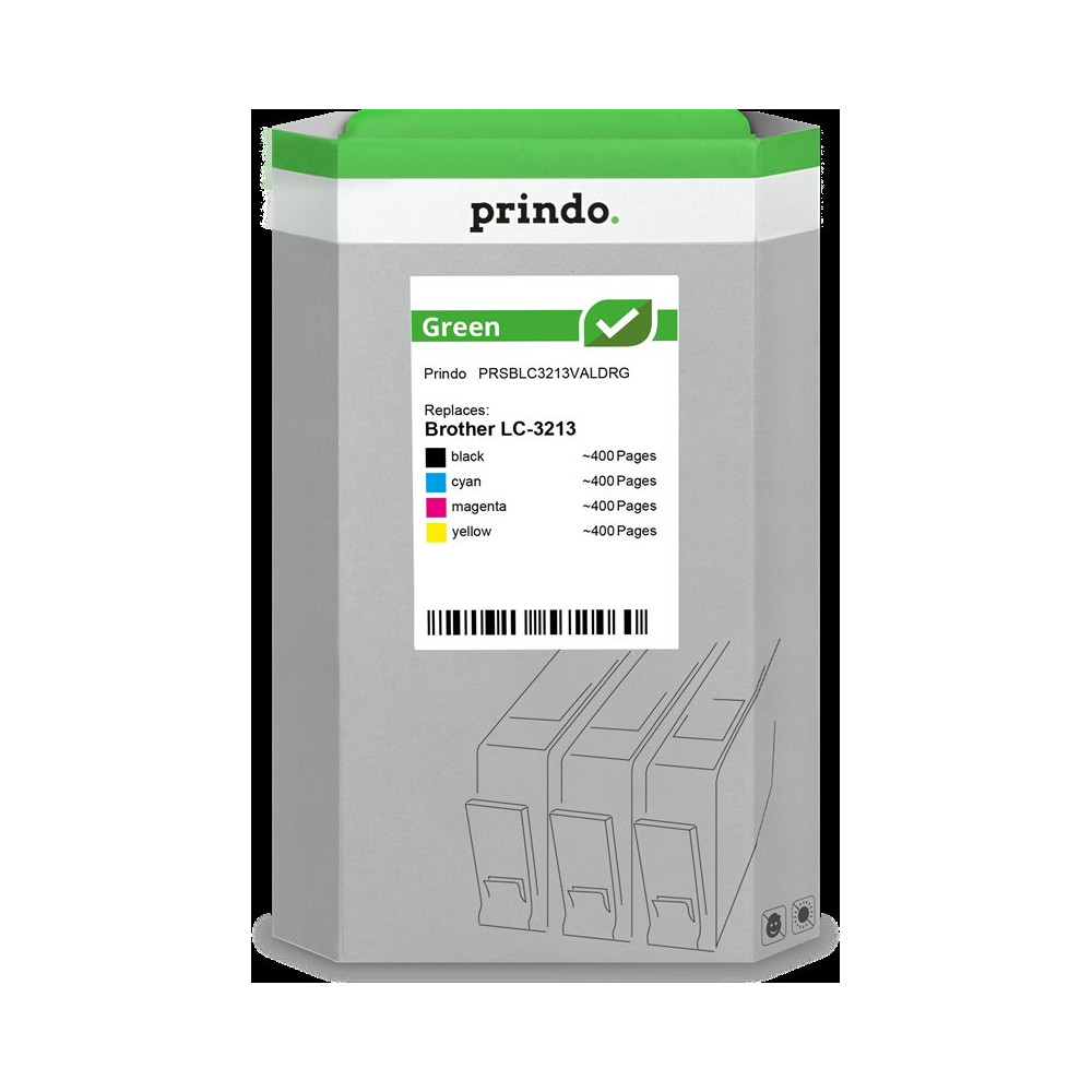 compatibile con Brother LC-3213  Prindo Green XL Multipack nero / ciano / magenta / giallo