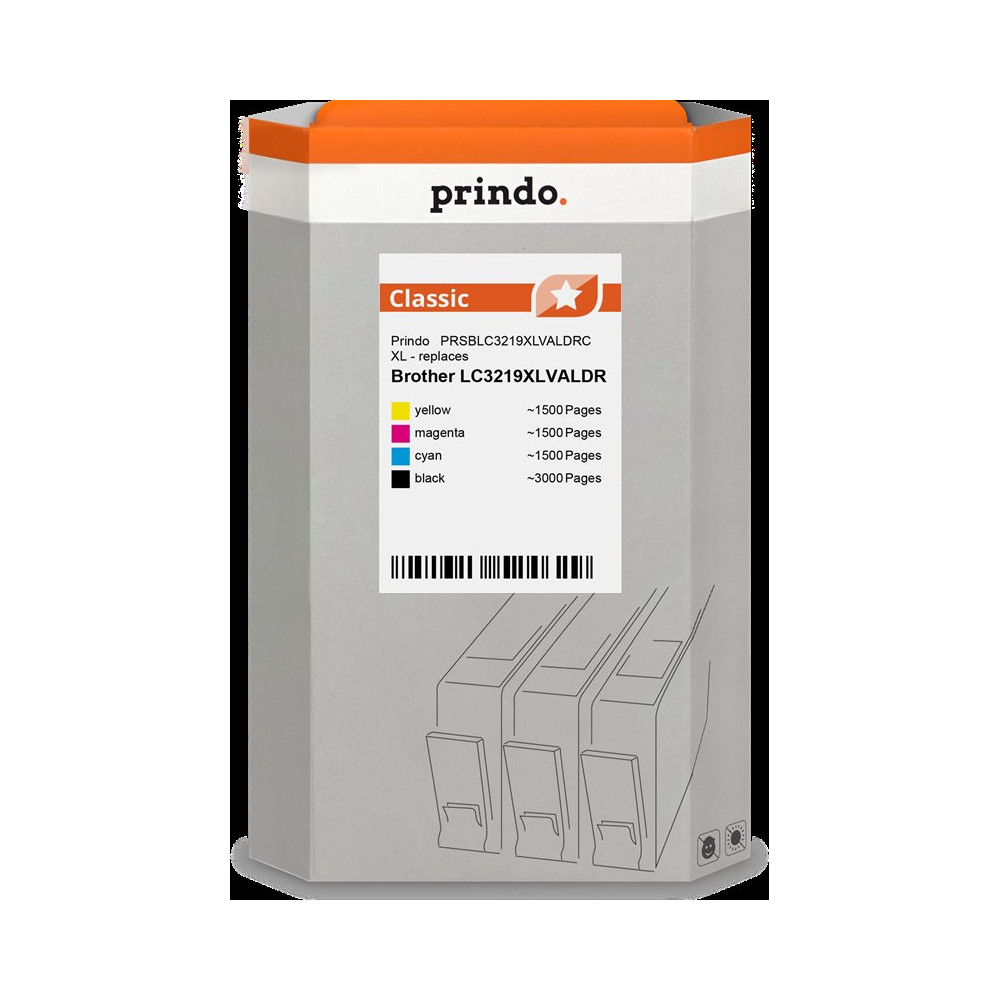 compatibile con Brother LC-3219XL  Prindo Classic XL Multipack nero / ciano / magenta / giallo