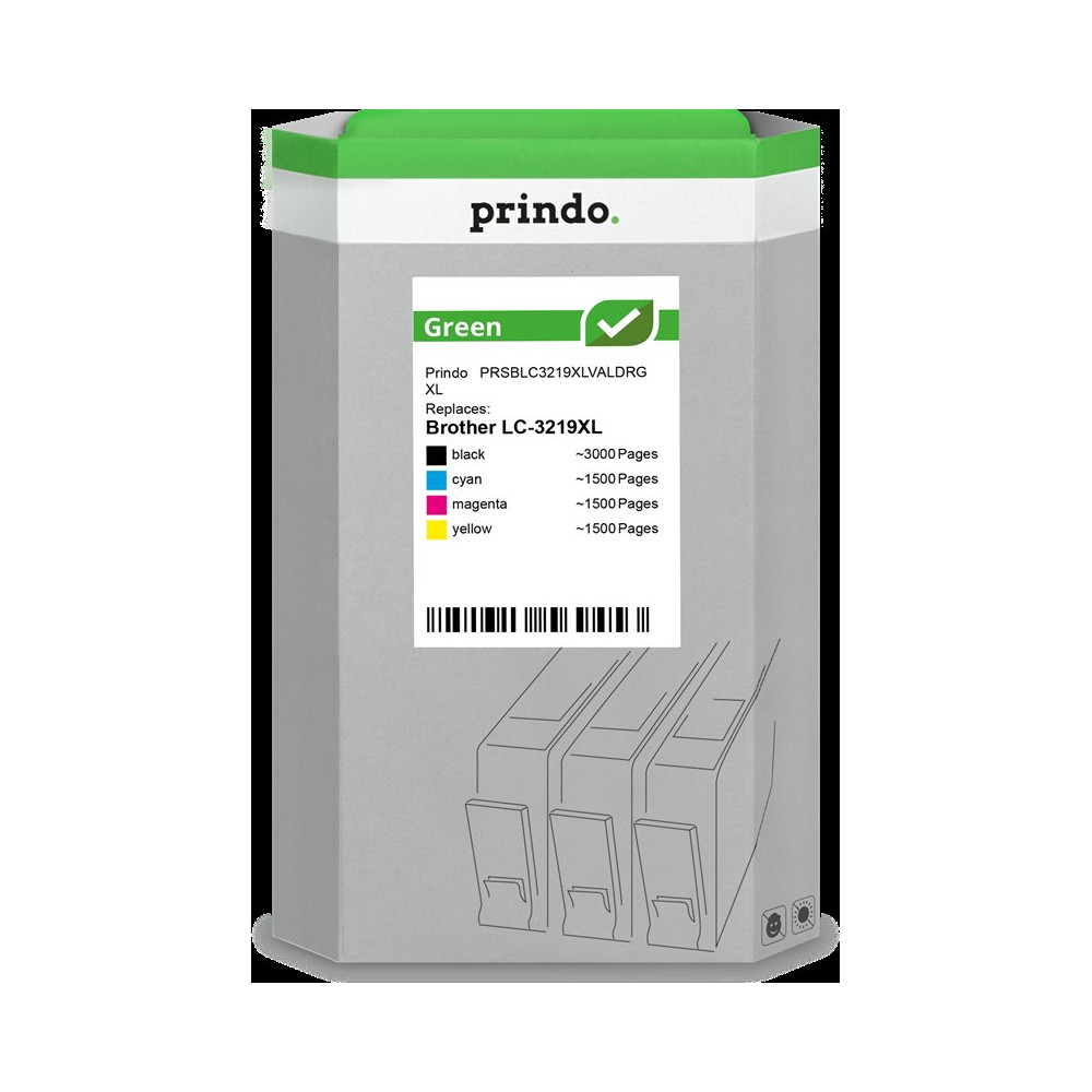 compatibile con Brother LC-3219XL  Prindo Green XL Multipack nero / ciano / magenta / giallo