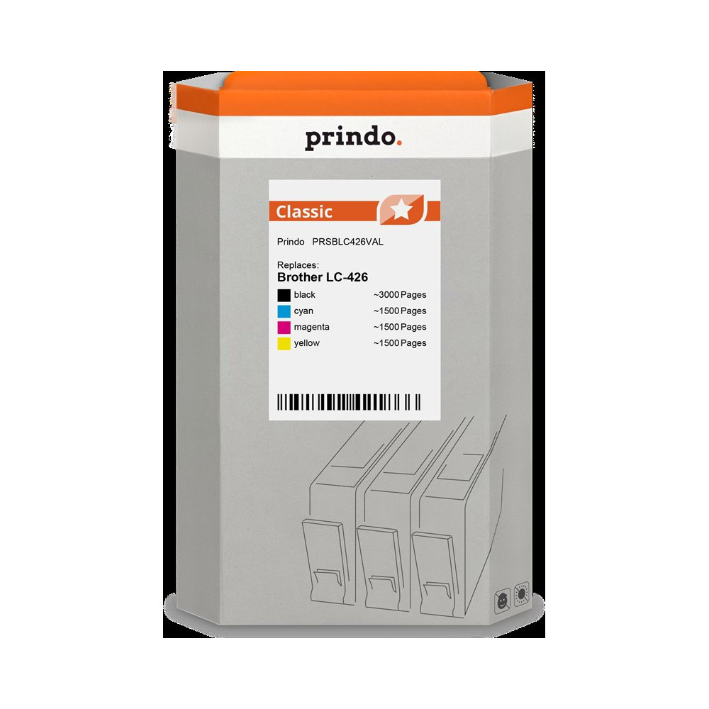 compatibile con Brother LC-426  Prindo Classic Multipack nero / ciano / magenta / giallo