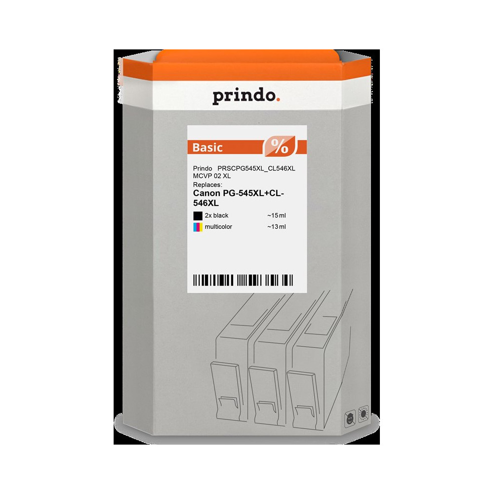 compatibile con Canon PG-545XL+CL-546XL  Prindo Basic XL Multipack nero / differenti colori