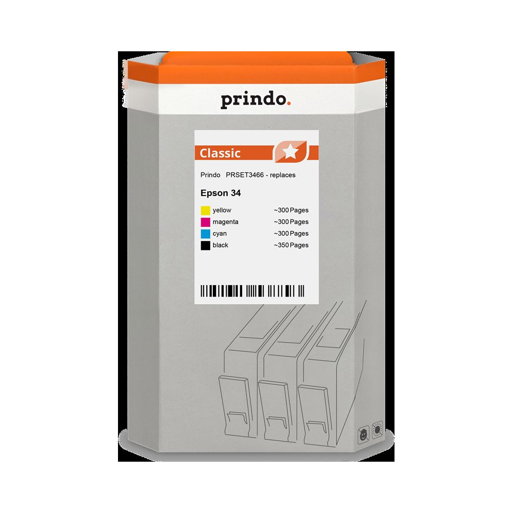 compatibile con Epson 34  Prindo Classic Multipack nero / ciano / magenta / giallo