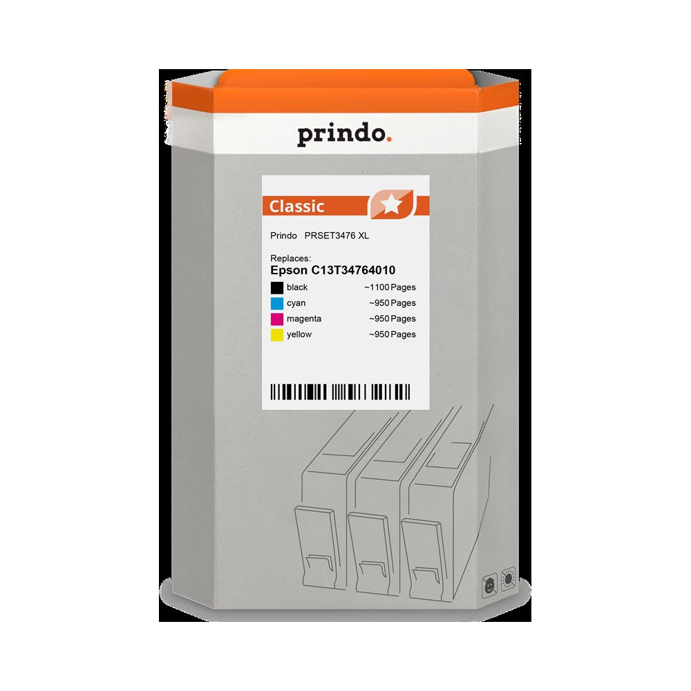 compatibile con Epson 34XL  Prindo Classic XL Multipack nero / ciano / magenta / giallo