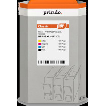 compatibile con HP 932XL+933XL  Prindo Classic XL Multipack nero / ciano / magenta / giallo
