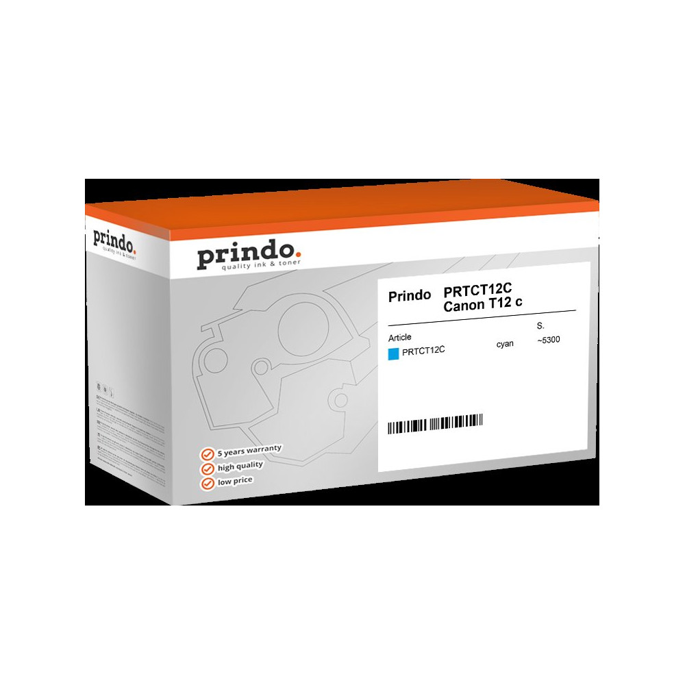 compatibile con Canon T12 c  Prindo Classic ciano toner