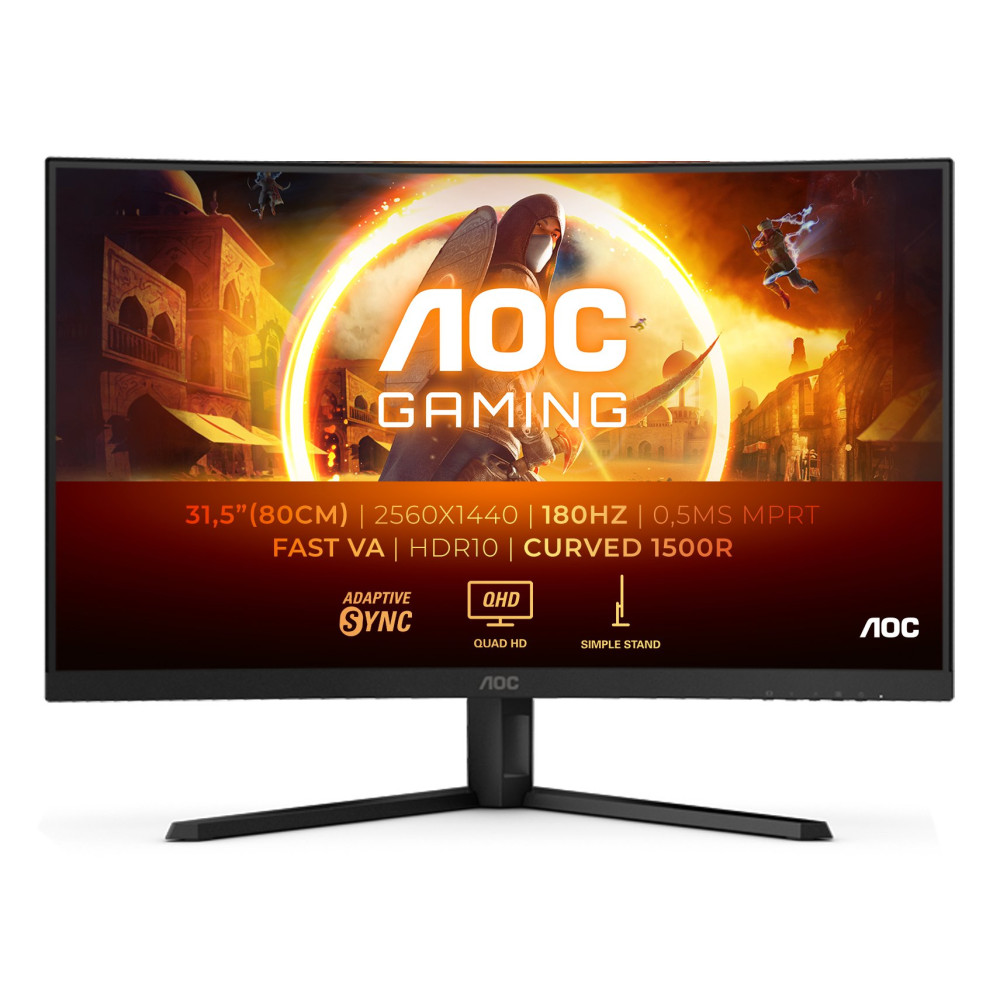 AOC G4 CQ32G4VE Monitor PC 80 cm (31.5") 2560 x 1440 Pixel Quad HD LCD Nero, Grigio
