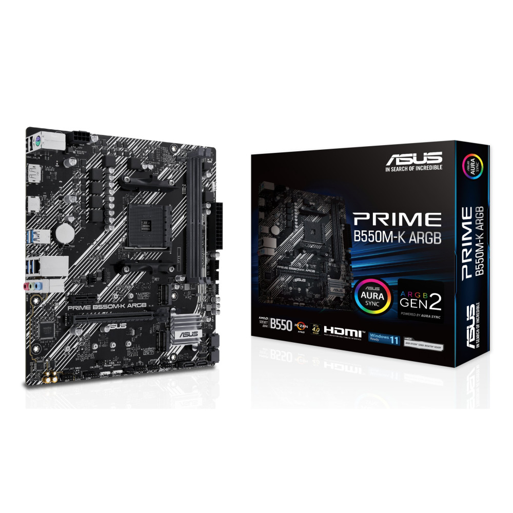 ASUS PRIME B550M-K ARGB AMD B550 Socket AM4 micro ATX