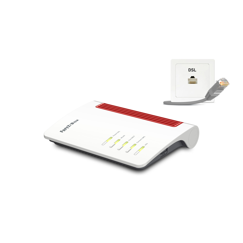 Box FRITZ! 7530 AX router wireless Gigabit Ethernet Dual-band (2.4 GHz/5 GHz) Grigio, Rosso, Bianco