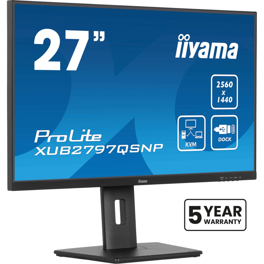iiyama ProLite XUB2797QSNP-B1 Monitor PC 68,6 cm (27") 2560 x 1440 Pixel Quad HD LED Nero