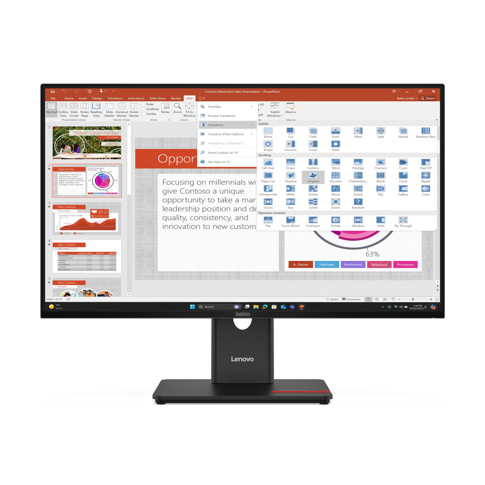 Lenovo ThinkVision T27-40 LED display 68,6 cm (27") 1920 x 1080 Pixel Full HD Nero