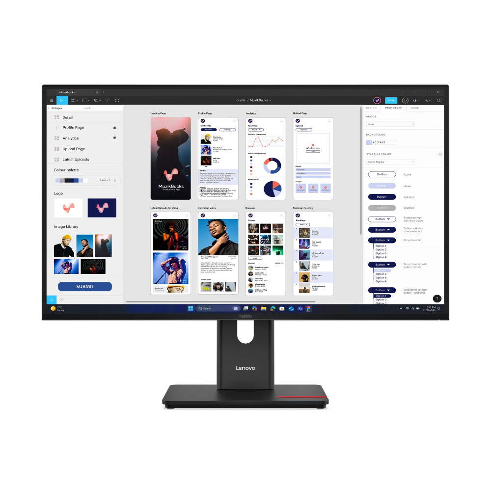 Lenovo ThinkVision T32UD-40 LED display 80 cm (31.5") 3840 x 2160 Pixel 4K Ultra HD LCD Nero