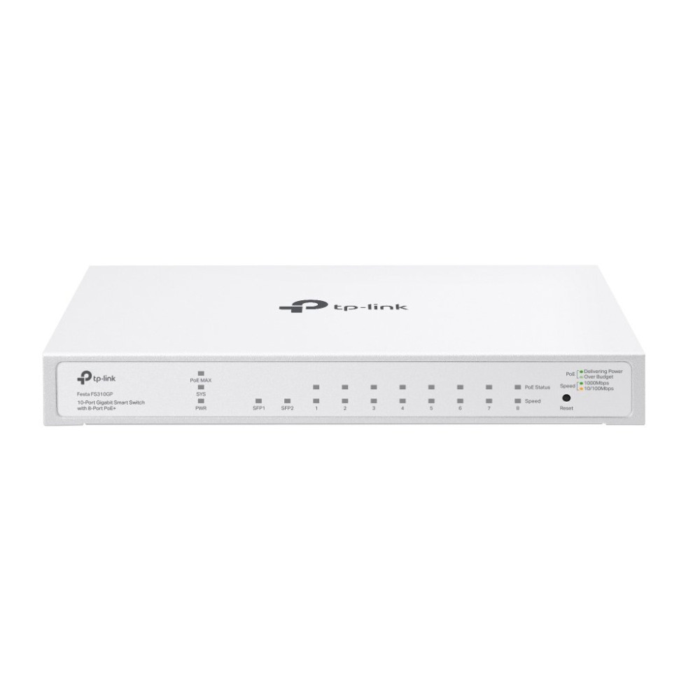 TP-Link FESTA FS310GP switch di rete Gestito L2/L2+ Gigabit Ethernet (10/100/1000) Supporto Power over Ethernet (PoE) 1U Bianco