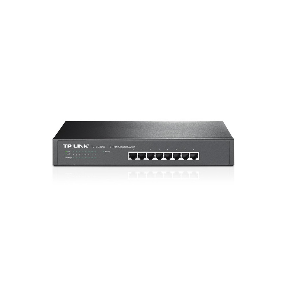TP-Link TL-SG1008 Non gestito Gigabit Ethernet (10/100/1000) 1U Nero