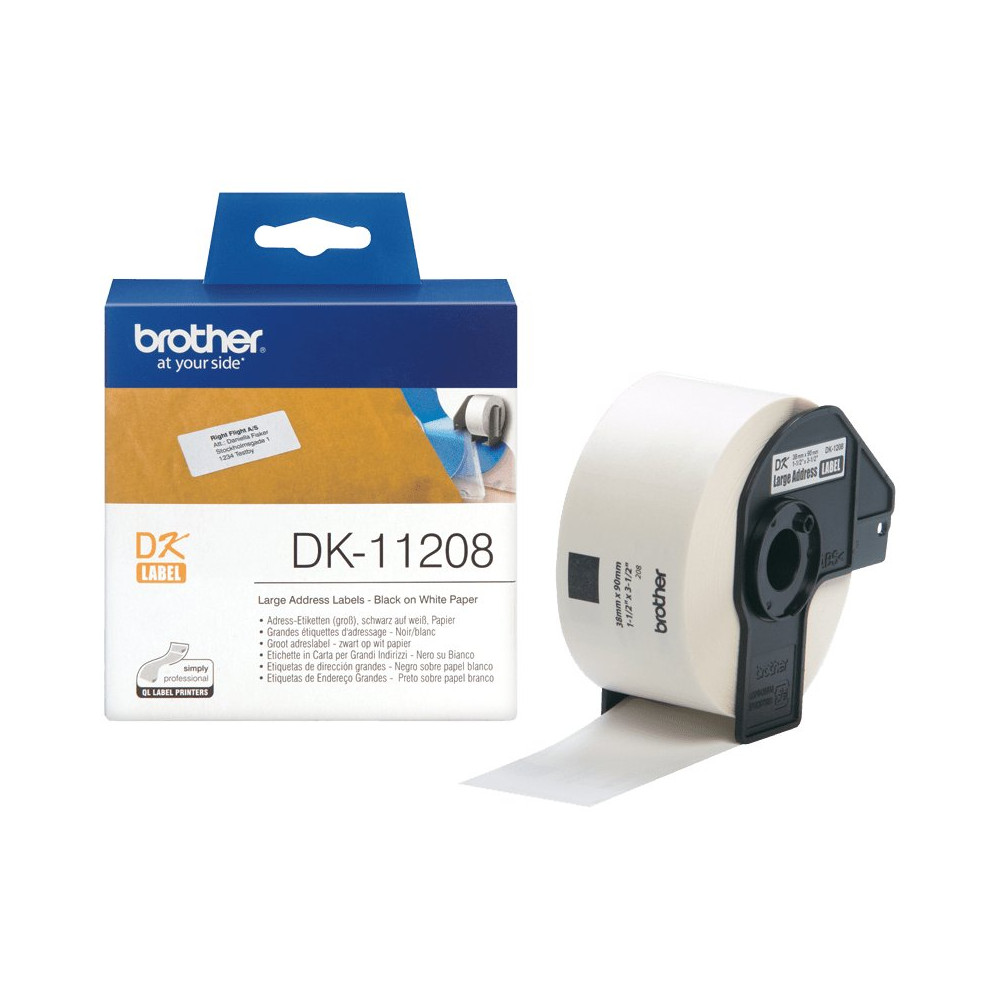 Brother DK-11208 nastro per etichettatrice Nero su bianco