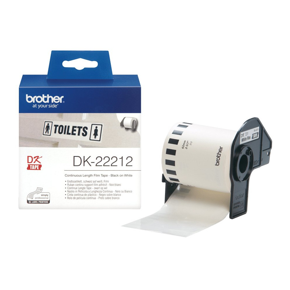 Brother DK-22212 nastro per etichettatrice Nero su bianco
