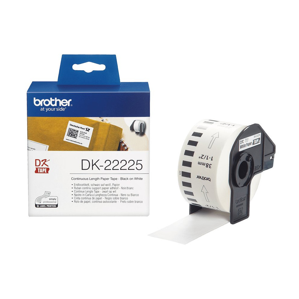 Brother DK-22225 nastro per etichettatrice Nero su bianco