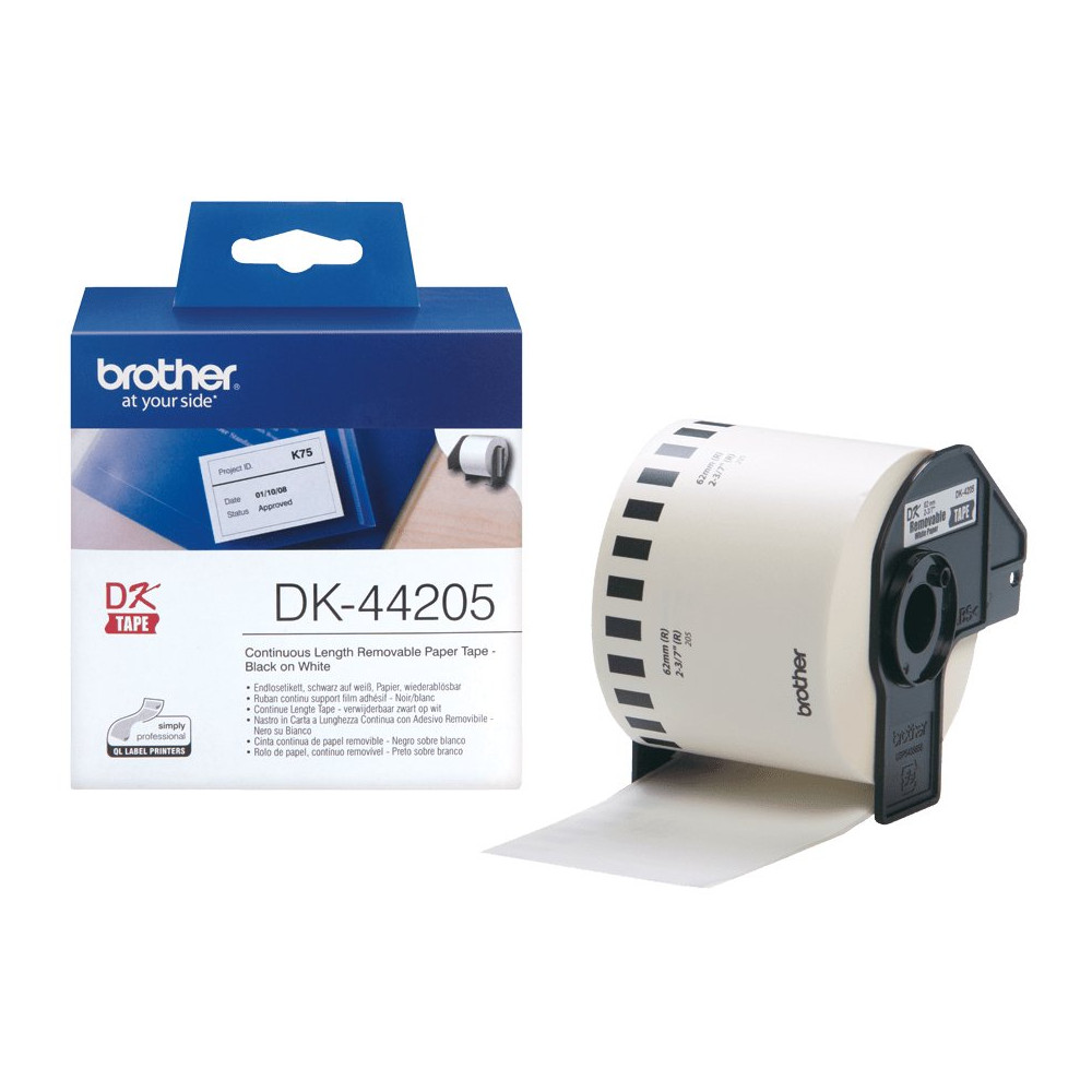 Brother DK-44205 nastro per etichettatrice Nero su bianco