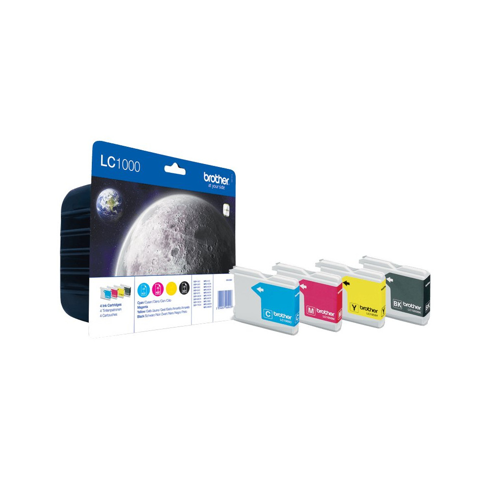 Brother LC1000VALBP cartuccia d'inchiostro 4 pz Originale Nero, Ciano, Magenta, Giallo