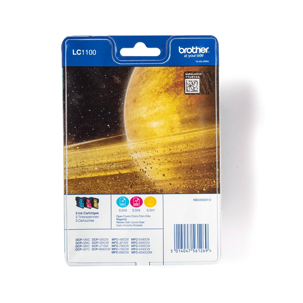 Brother LC1100RBWBP cartuccia d'inchiostro 3 pz Originale Ciano, Magenta, Giallo