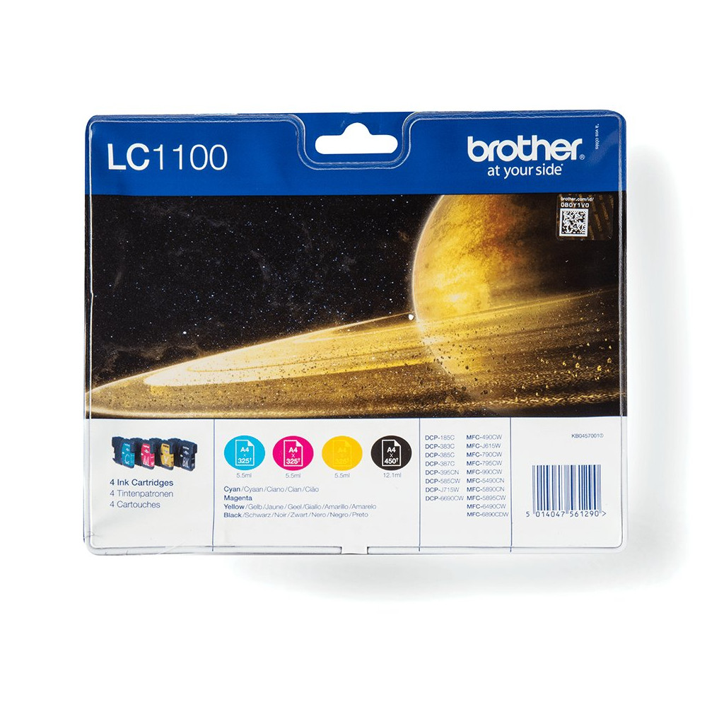 Brother LC1100VALBP cartuccia d'inchiostro 4 pz Originale Nero, Ciano, Magenta, Giallo