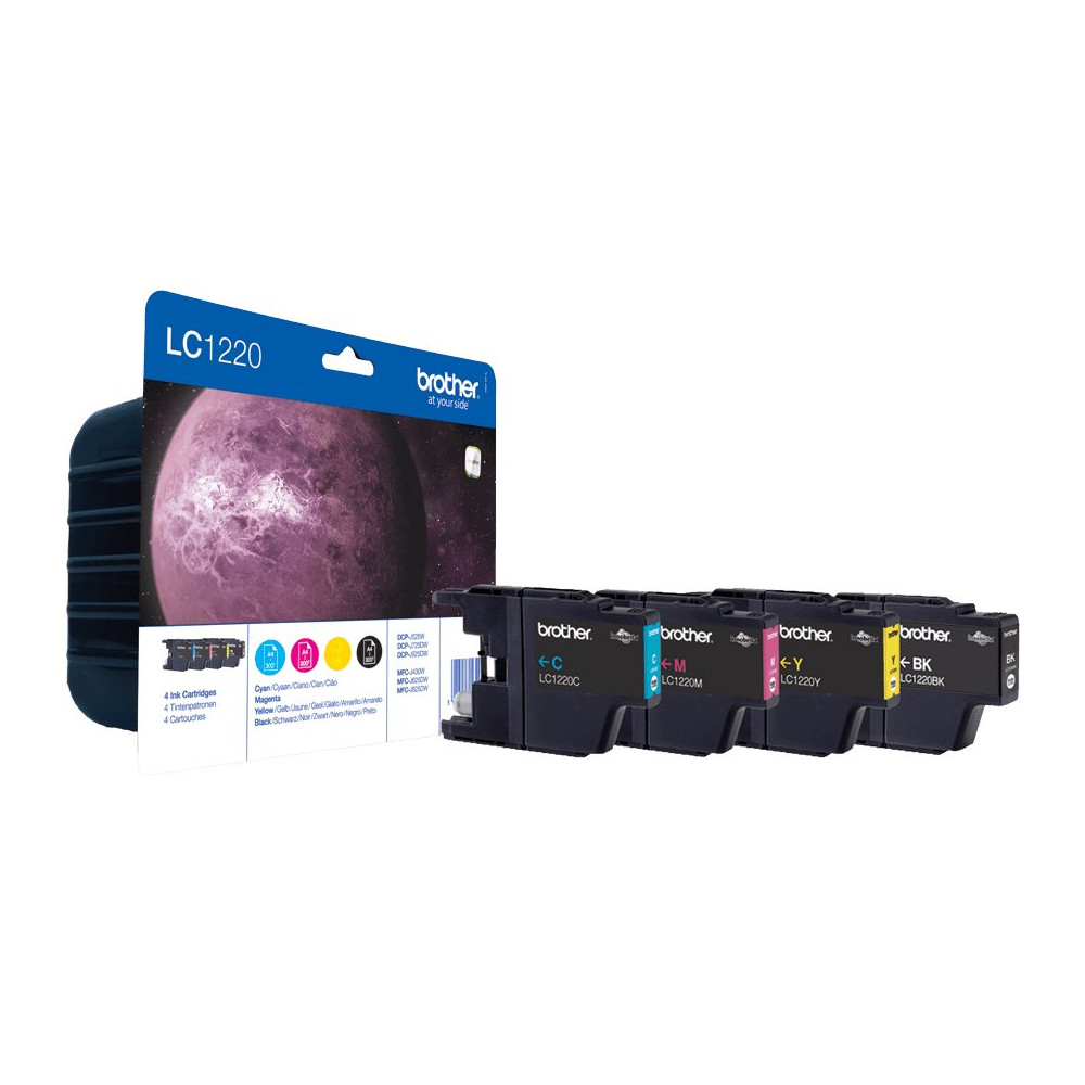 Brother LC1220VALBP cartuccia d'inchiostro 4 pz Originale Nero, Ciano, Magenta, Giallo