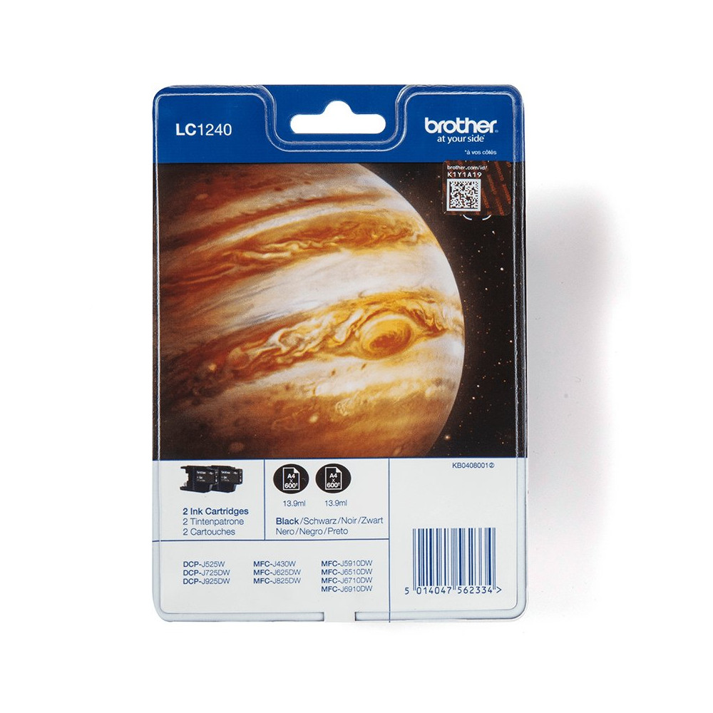 Brother LC-1240BKBP2 cartuccia d'inchiostro Originale Resa standard Nero