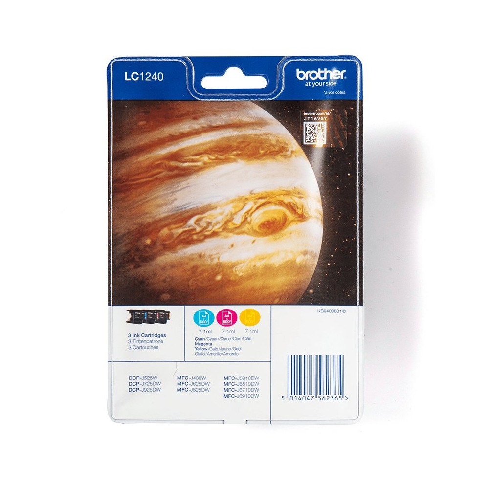 Brother LC-1240RBWBP cartuccia d'inchiostro Originale Resa standard Ciano, Magenta, Giallo