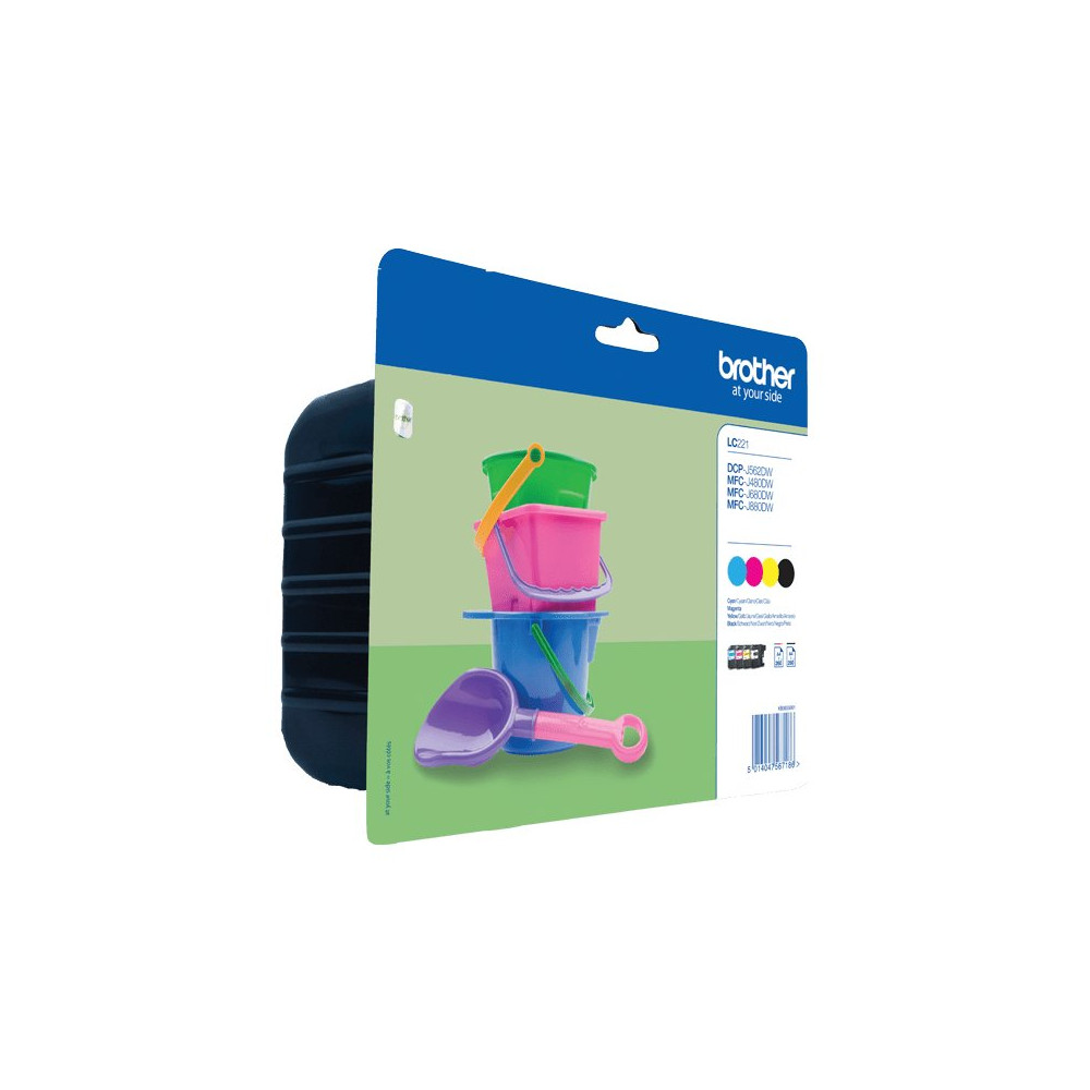 Brother LC-221 cartuccia d'inchiostro 4 pz Originale Resa standard Nero, Ciano, Magenta, Giallo