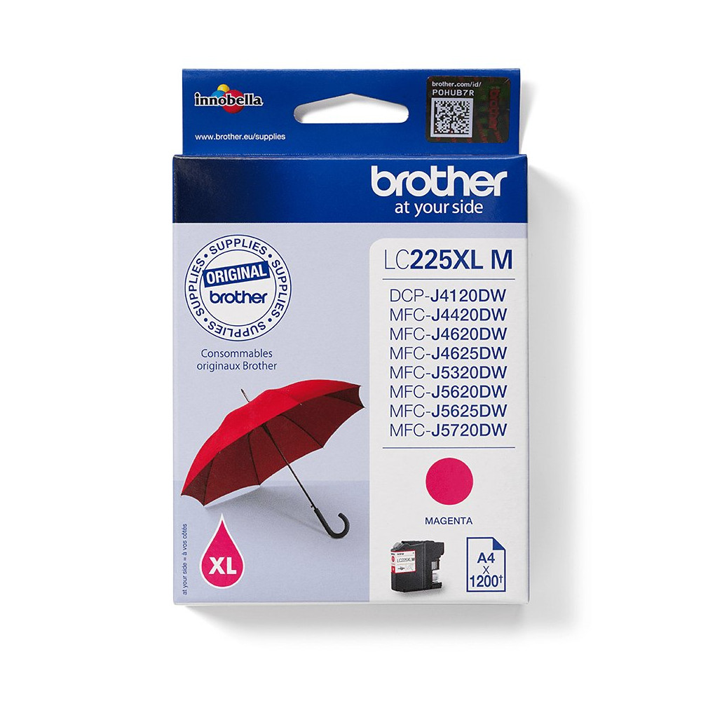 Brother LC225XLM cartuccia d'inchiostro 1 pz Originale Magenta