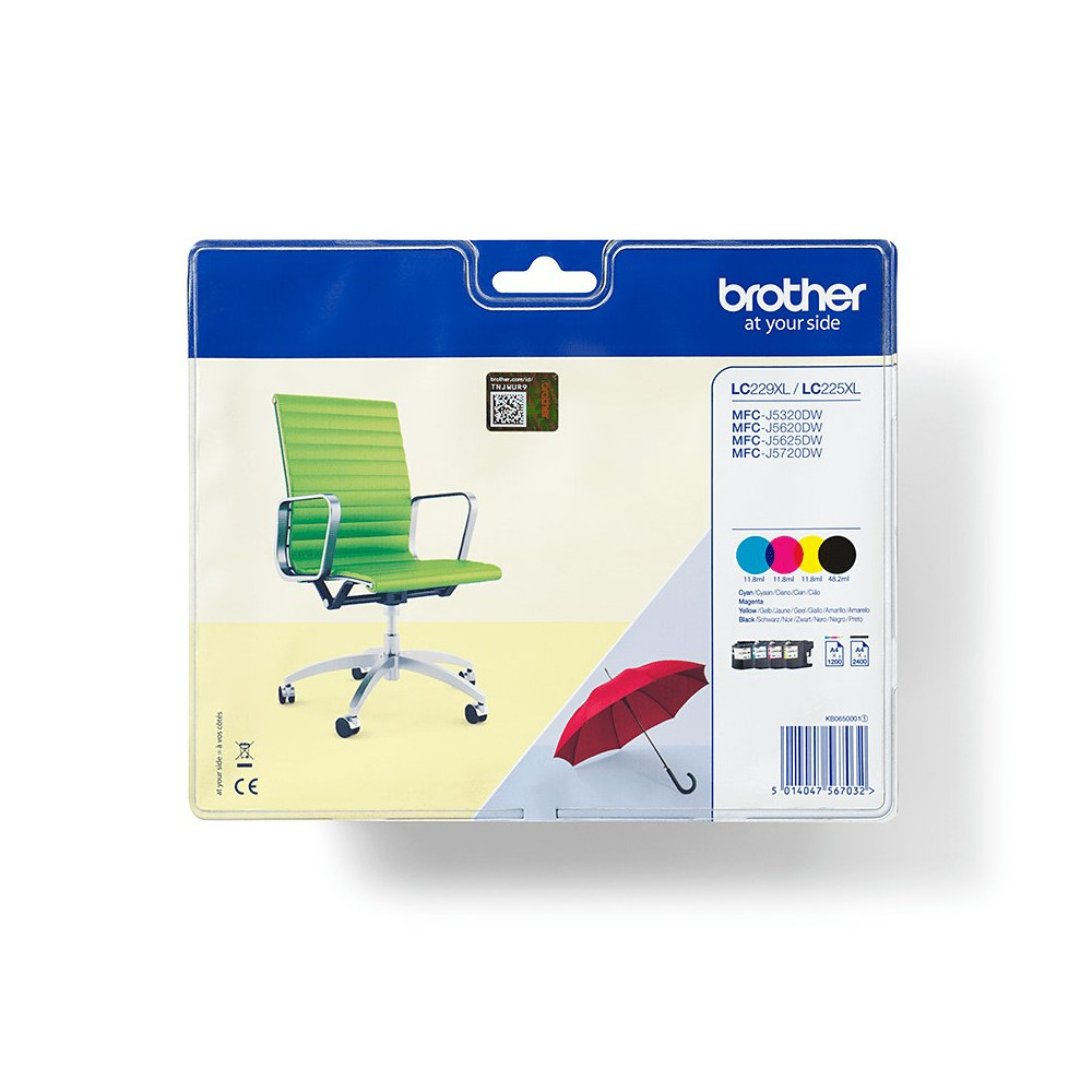 Brother LC-229XLVALBP cartuccia d'inchiostro 4 pz Originale Nero, Ciano, Magenta, Giallo