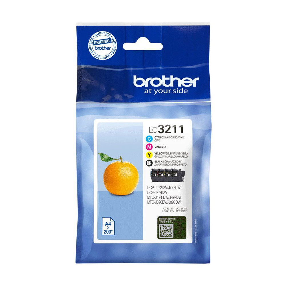 Brother LC3211VALDR cartuccia d'inchiostro 4 pz Originale Nero, Ciano, Magenta, Giallo