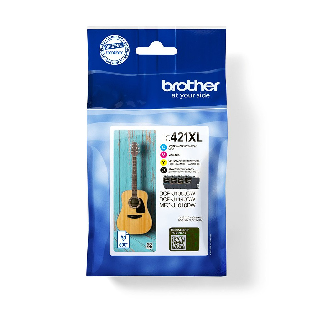 Brother LC421XLVAL cartuccia d'inchiostro 1 pz Originale Nero, Ciano, Magenta, Giallo