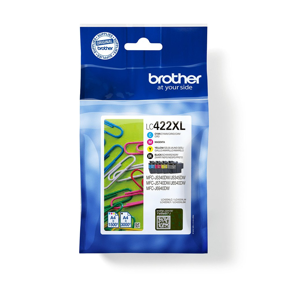 Brother LC422XLVAL cartuccia d'inchiostro 4 pz Originale Nero, Ciano, Magenta, Giallo