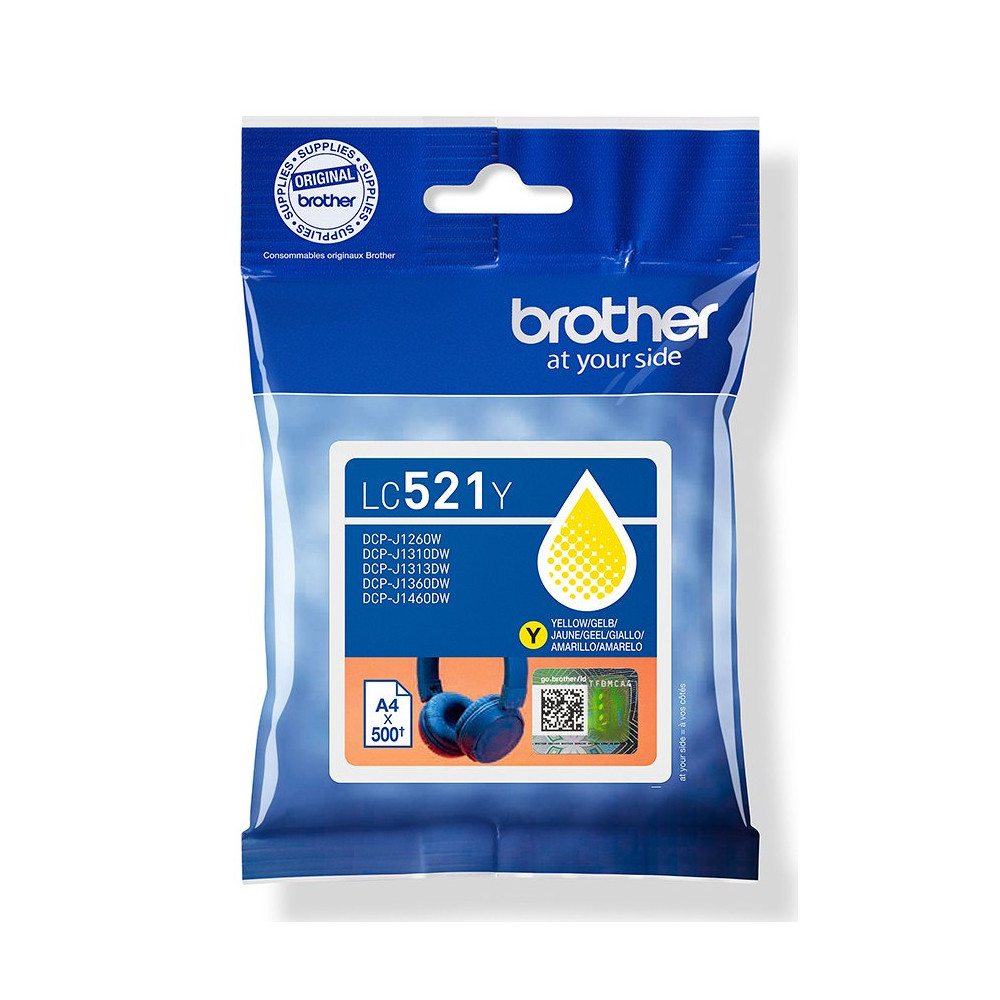 Brother LC521Y cartuccia d'inchiostro 1 pz Originale Giallo