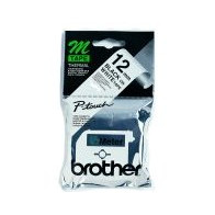 Brother Labelling Tape - 12mm, Black/White, Blister nastro per etichettatrice M