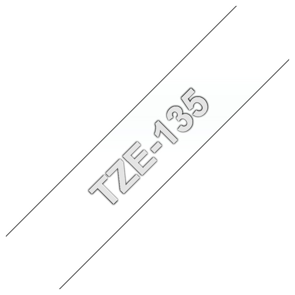 Brother TZE-135 nastro per etichettatrice Bianco su trasparente