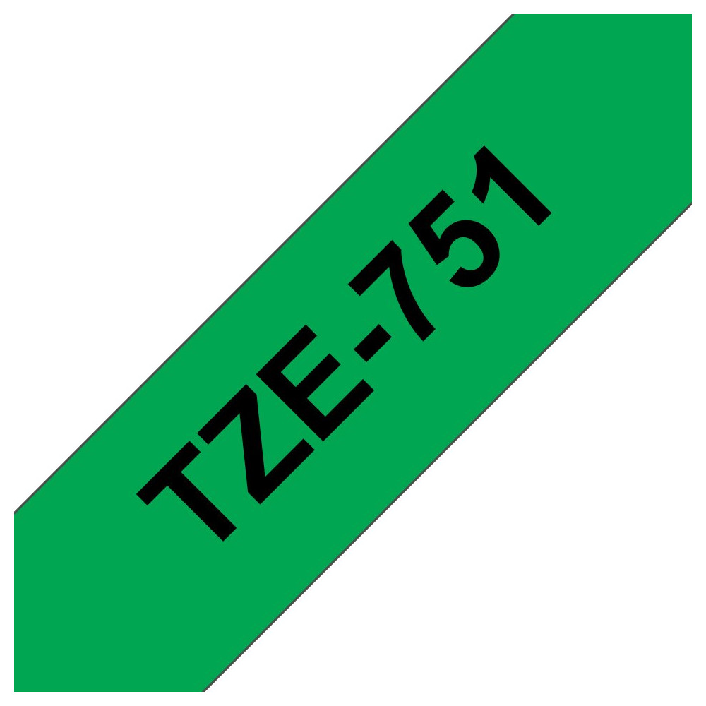 Brother TZE-751 nastro per etichettatrice Nero su verde