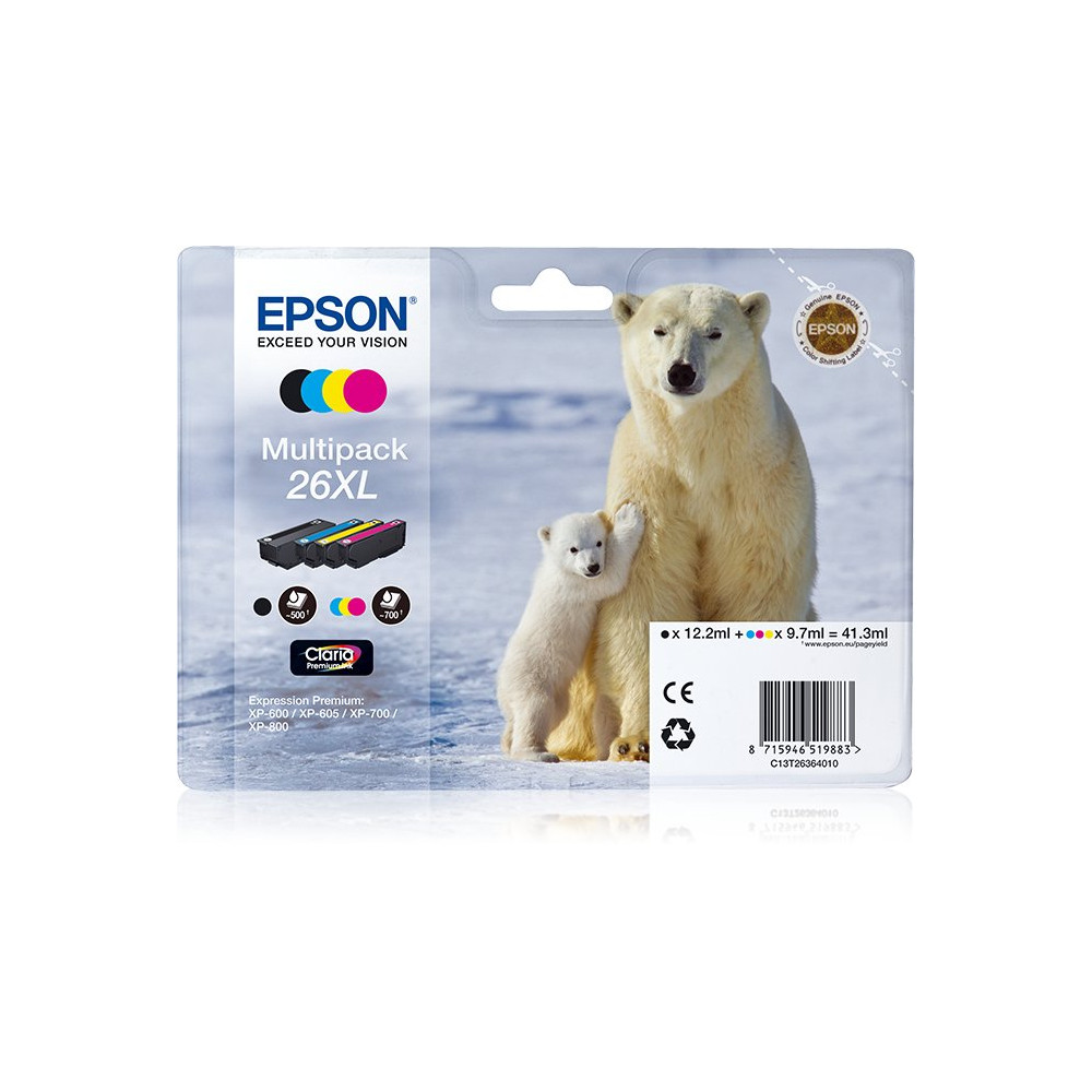 Epson Polar bear Multipack 26XL (4 colori XL : NCMG)