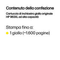 HP Cartuccia di inchiostro giallo originale 963XL ad alta capacità