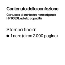 HP Cartuccia di inchiostro nero originale 963XL ad alta capacità